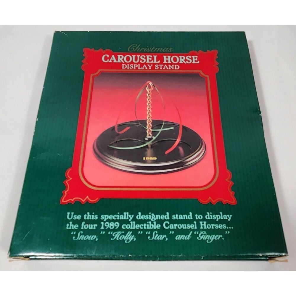 1989 Hallmark Keepsake Christmas CAROUSEL HORSE Display Stand